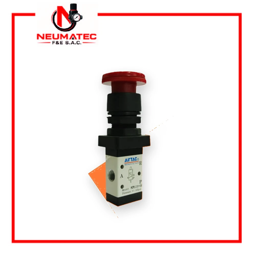 Pulsador Hongo 5/2 x 1/8 y 3/2 x 1/8 – M3PL110-06 – Airtac