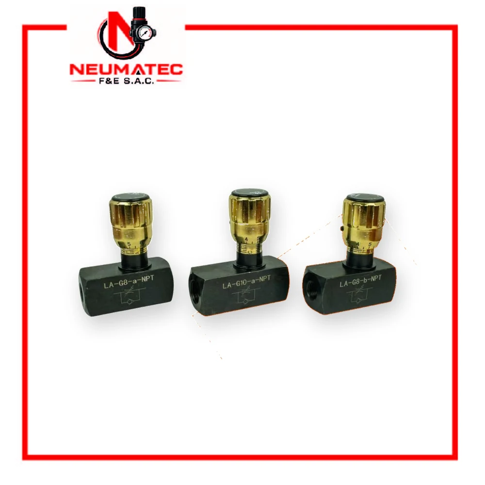 Regulador caudal c/s check hidráulico 1/4 – 3/8 – 1/2