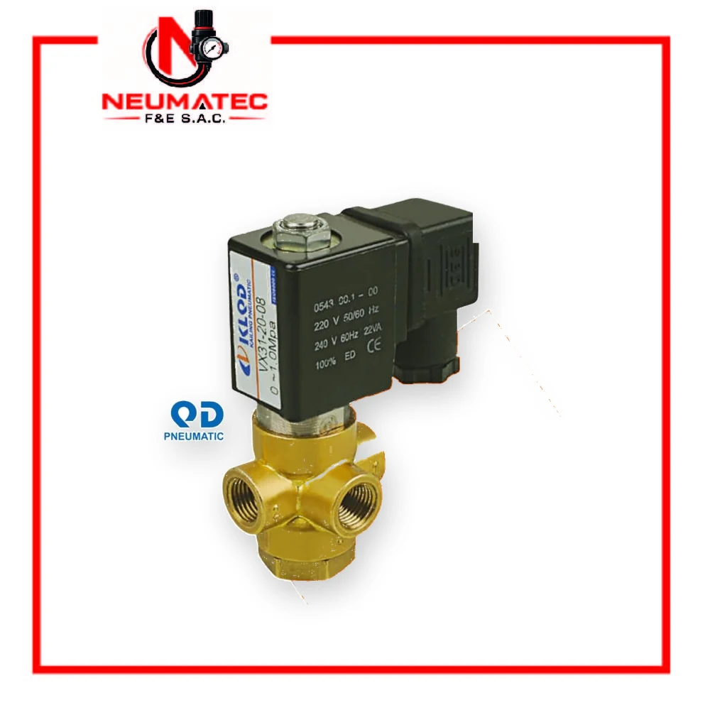 Válvula solenoide bronce 3/2 x 1/4